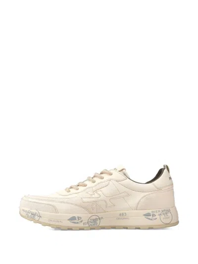 Premiata Low-top Sneakers With Distinctive Logo And Rubber Sole In Neutral