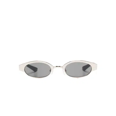 Alexander Mcqueen Oval-frame Sunglasses In White