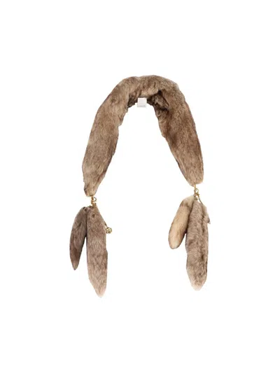 Chloé Fur Scarf In Brown