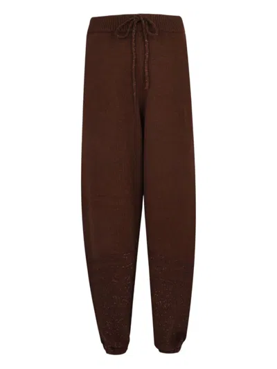 Fabiana Filippi Drawstring Track Pants In Brown