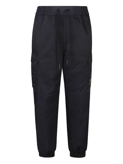 Moncler Cargo Pants In Gabardine Fabric In Black