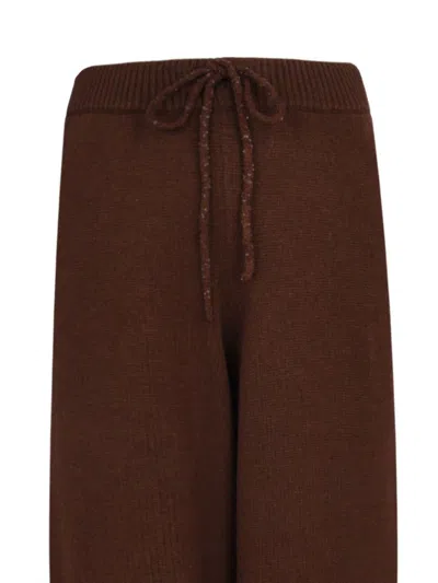 Fabiana Filippi Drawstring Track Pants In Brown