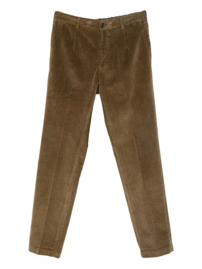 Michael Coal Casual Pants With Belt Loops In Brown
