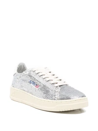 Autry Sequined Low Top Sneakers With Fabric Upper In Multi