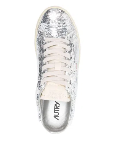 Autry Sequined Low Top Sneakers With Fabric Upper In Multi