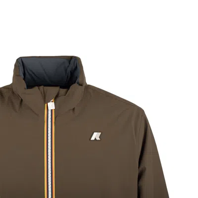 K-way Arsene St Warm Reversible Olive Green And Airforce Blue In Multi