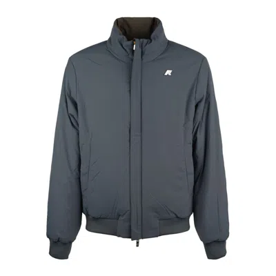 K-way Arsene St Warm Reversible Olive Green And Airforce Blue In Multi