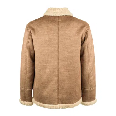 Mc2 Saint Barth Eco-shearling Jacket In Brown