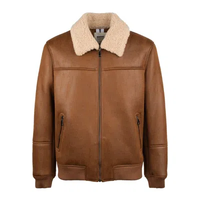 Sword 6.6.44 S.w.o.r.d 6.6.44 Tobacco Eco-shearling Bomber Jacket In Blue