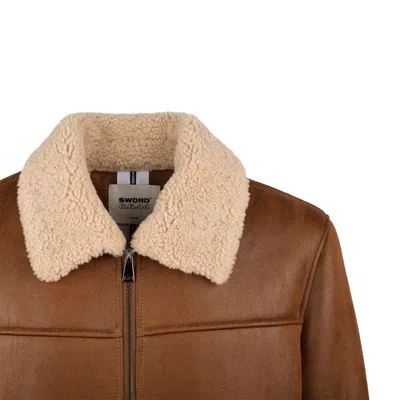 Sword 6.6.44 S.w.o.r.d 6.6.44 Tobacco Eco-shearling Bomber Jacket In Blue