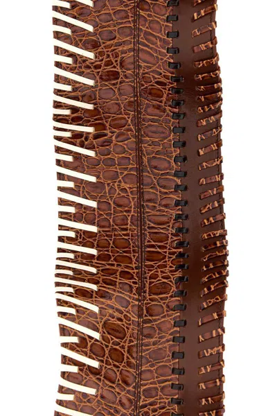 Dries Van Noten Brown Leather Belt In Brown