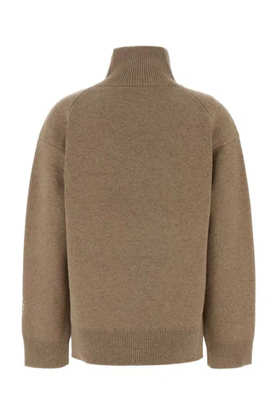 Tory Burch Biscuit Wool Oversize Sweater In Brown