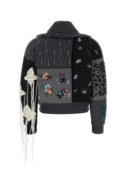 Alanui Embroidered Wool Midnight In Manhattan Cardigan In Multi