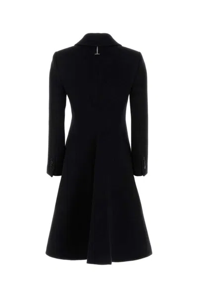 Alexander Mcqueen Longline Cashmere And Wool Coat In Blue