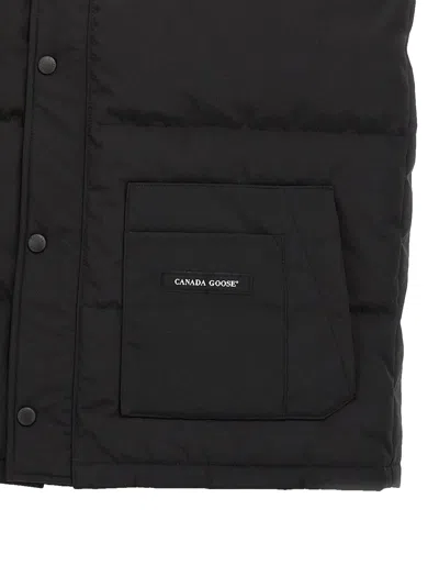 Canada Goose Charcoal Polyester Blend Freestyle Sleeveless Down Jacket In Black