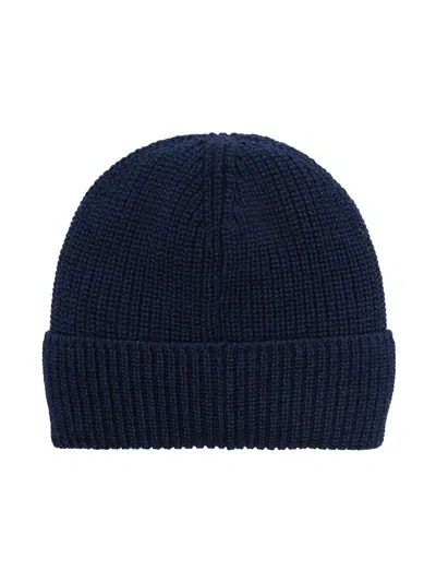 Canada Goose Mens Navy Heather Ribed Toque Wool Beanie Hat In Blue