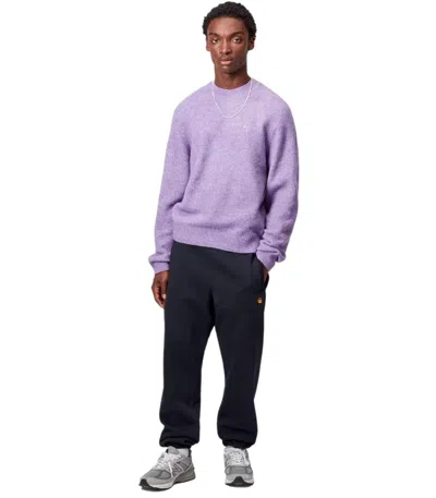 Carhartt Wip Chase Navy Blue Sweat Pants In Black