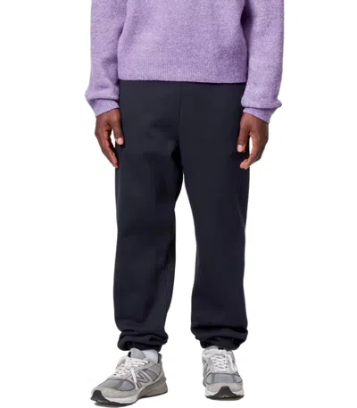 Carhartt Wip Chase Navy Blue Sweat Pants In Black