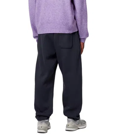 Carhartt Wip Chase Navy Blue Sweat Pants In Black