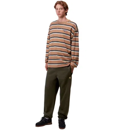 Carhartt Wip Chase Olive Green Sweatpants In Gray