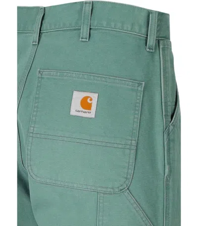 Carhartt Wip Single Knee Silver Pine Trouser In Green