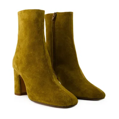 Rouje Celeste Ankle Boots  Leather Khaki In Green