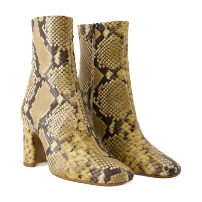 Rouje Celeste Ankle Boots - Leather - Natural Python In Multi
