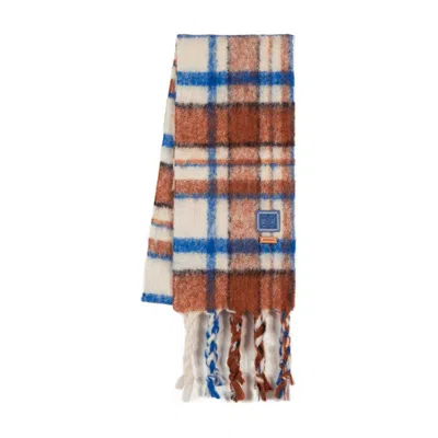 Ader Error Check Scarf - Wool - Ivory In Brown