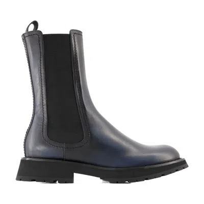 Alexander Mcqueen Chelsea Boots Alexander Mc Queen Leather Black In Blue