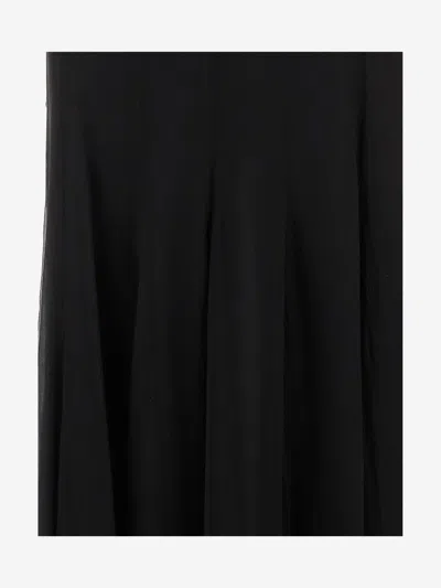 Chloé Maxi Skirt With Sheer Overlay And Flowy Design In Black