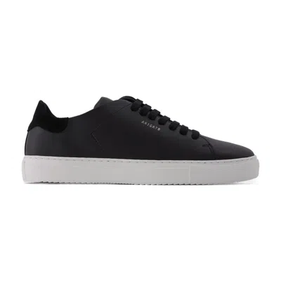 Axel Arigato 90 Clean Black Low Top Sneakers With Logo Lettering On The Side In Leather Man In Black