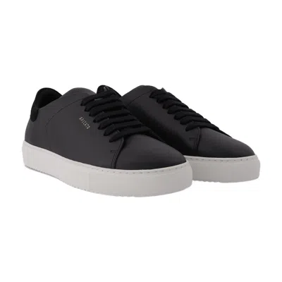 Axel Arigato 90 Clean Black Low Top Sneakers With Logo Lettering On The Side In Leather Man In Black
