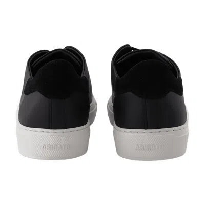Axel Arigato 90 Clean Black Low Top Sneakers With Logo Lettering On The Side In Leather Man In Black