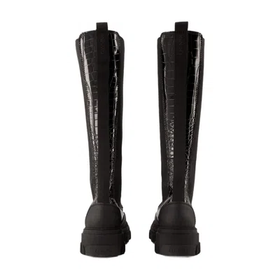 Ganni Cleated High Chelsea Boots In Black