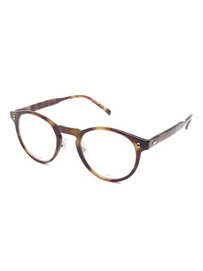 Dunhill Round-frame Glasses In Pattern