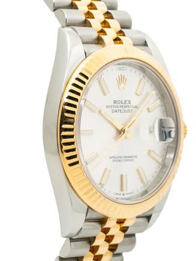 Pre-owned Rolex Datejust 41mm In White