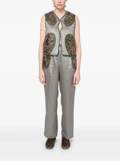 Muller Of Yoshiokubo Radiant Sequin-embellished Trousers In Green