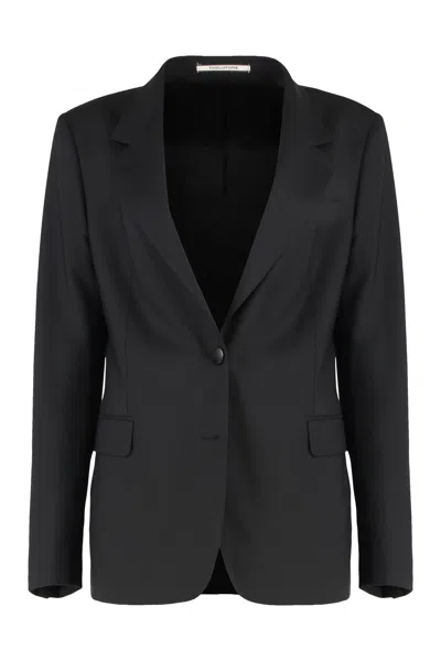 0205 Tagliatore Complete In Two Pieces In Mixed Wool In Black