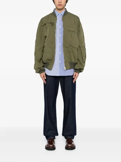 Junya Watanabe Multi-pocket Bomber Jacket In Green