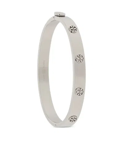 Tory Burch Logo-embossed Bracelet In Metallic