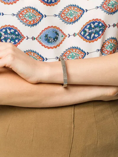 Tory Burch Logo-embossed Bracelet In Metallic