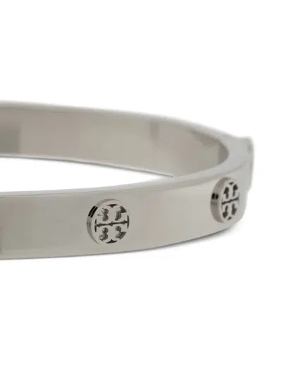Tory Burch Logo-embossed Bracelet In Metallic
