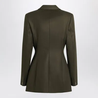 Alaïa Double-breasted Olive Green Wool Jacket In Green