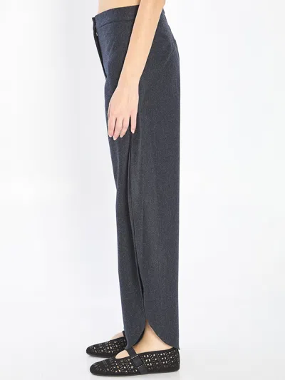 Alaïa Alaia Petal Trousers In Wool Flannel In Black