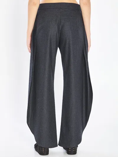 Alaïa Alaia Petal Trousers In Wool Flannel In Black