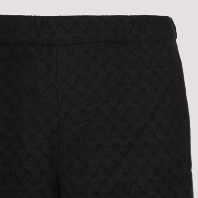 Alexander Mcqueen Black Viscose Blend Bermuda Shorts In Black