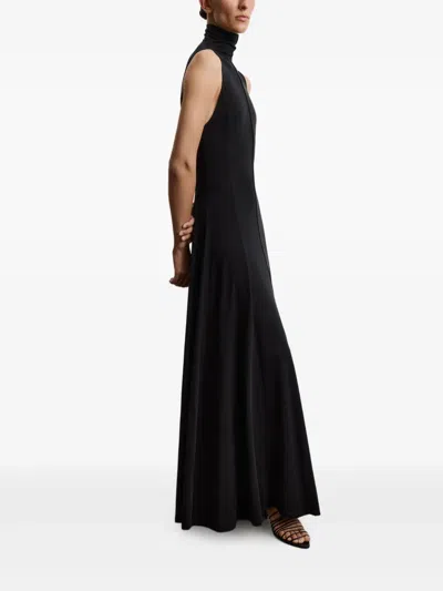 高领超长连衣裙