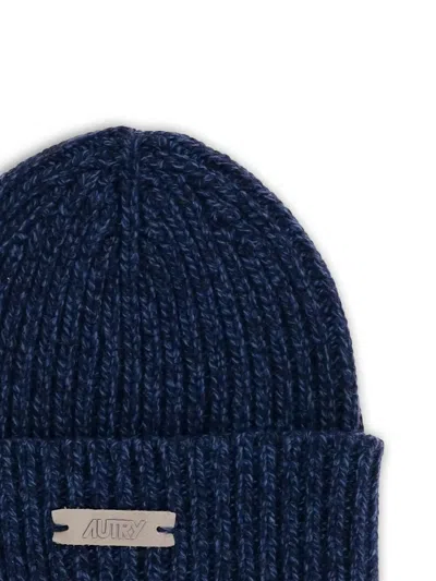 Autry Beanie Main Unic Knit Blue Accessories In Blue