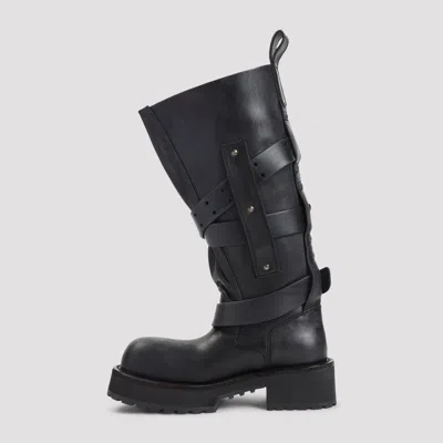 Balenciaga Chunky Sole Round Toe Pull Tab Boots In Black