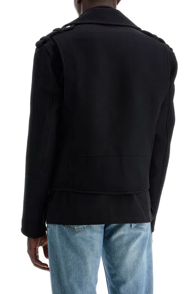 Balmain Black Felt Jacket In Black